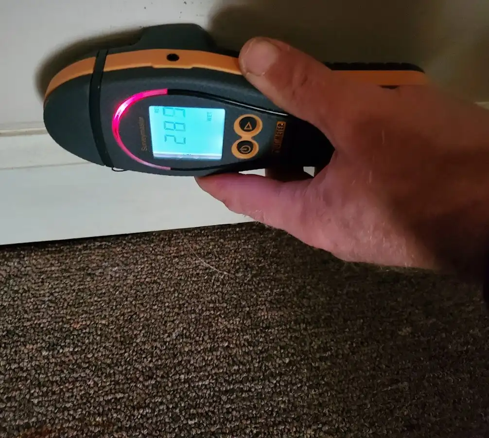 Moisture detection at baseboard during Mold Inspection & Testing in Atherton